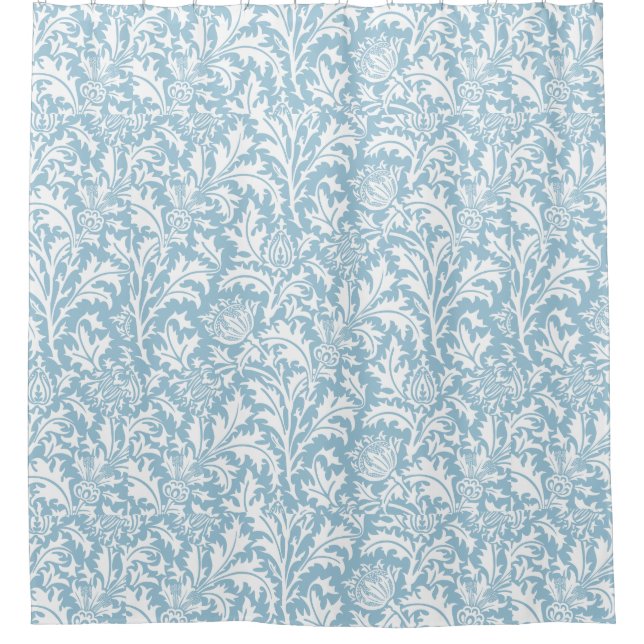William Morris Thistle Pattern Custom Colour Shower Curtain (Front)