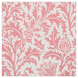 William Morris Thistle Pattern Peach Custom Colour Fabric