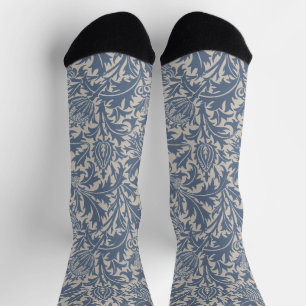 William Morris Thistle Sage Blue Pattern Socks