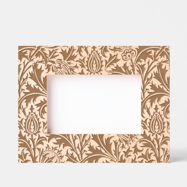 William Morris Thistle Sage Green Pattern Etched Frames (Front)