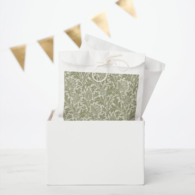 William Morris Thistle Sage Green Pattern Favour Bags (Party)