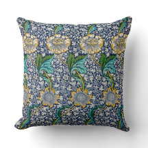 William Morris throw pillow vibrant colours 