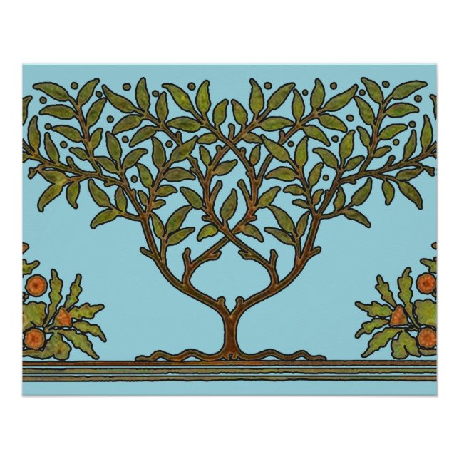 William Morris Tree Frieze Floral Wallpaper Poster (Front)