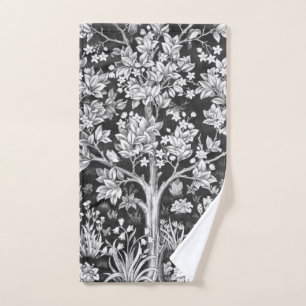 William Morris - Tree Of Life Black And White Hand Towel