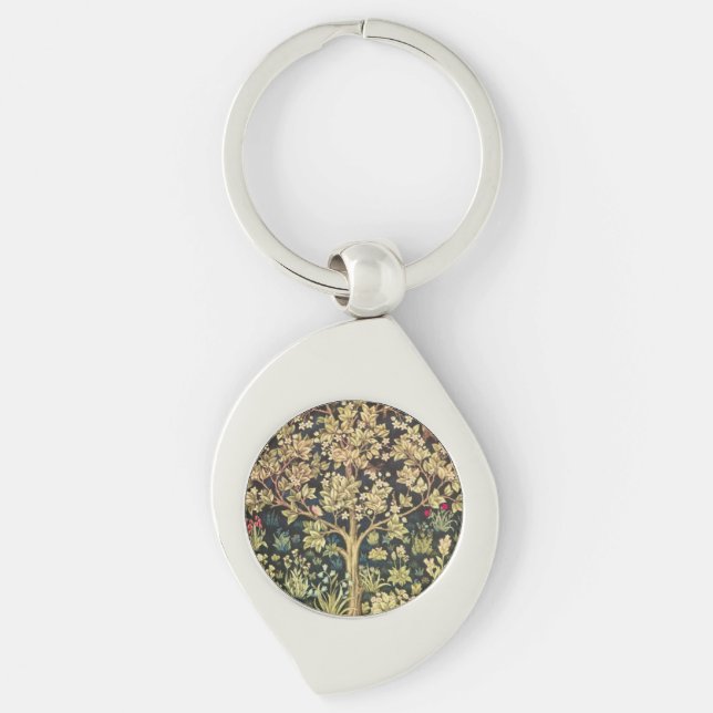 William Morris Tree Of Life Key Ring (Front)