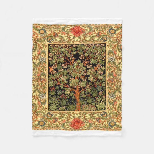 William Morris - Tree Of Life Pattern Fleece Blanket (Front)