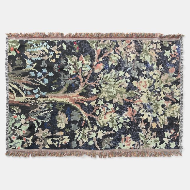 William Morris Tree of Life Throw Blanket (Front)