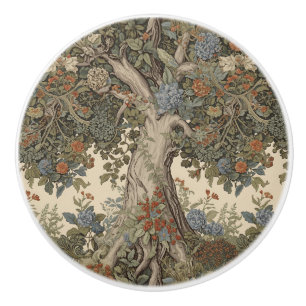 William Morris Tree Of Life Vintage Pre-Raphaelite Ceramic Knob