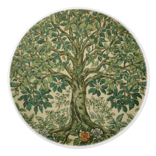 William Morris Tree Of Life Vintage Pre-Raphaelite Ceramic Knob