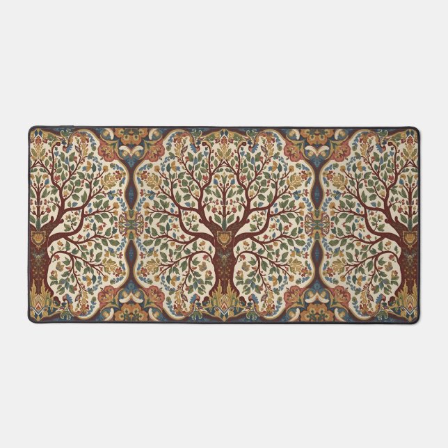 William Morris Tree Of Life Vintage Pre-Raphaelite Desk Mat (Front)