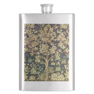 William Morris Tree Of Life Vintage Pre-Raphaelite Hip Flask