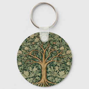 William Morris Tree Of Life Vintage Pre-Raphaelite Key Ring