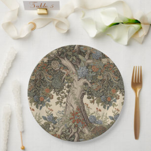 William Morris Tree Of Life Vintage Pre-Raphaelite Paper Plate