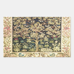 William Morris Tree Of Life Vintage Pre-Raphaelite Rectangular Sticker