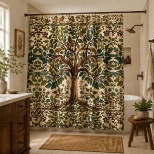 William Morris Tree Of Life Vintage Pre-Raphaelite Shower Curtain