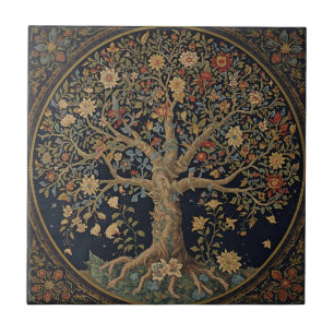 William Morris Tree Of Life Vintage Pre-Raphaelite Tile