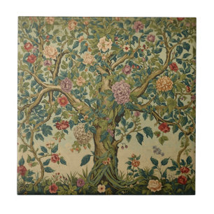 William Morris Tree Of Life Vintage Pre-Raphaelite Tile