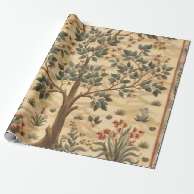 William Morris Tree Of Life Wrapping Paper (Unrolled)