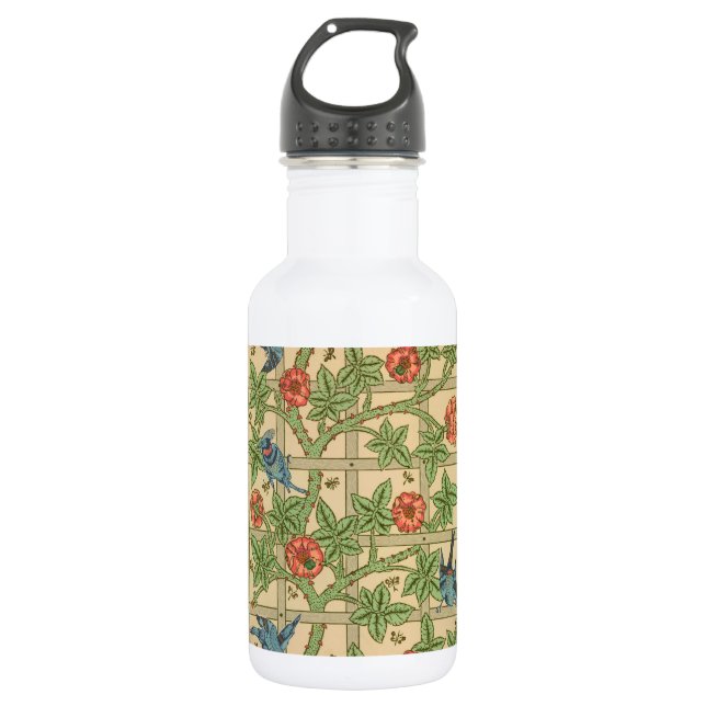 William Morris Trellis Classic Wallpaper Design  532 Ml Water Bottle (Front)