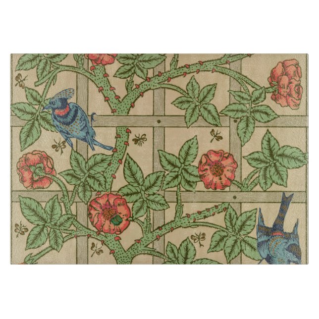 William Morris Trellis Classic Wallpaper Design  Cutting Board (Front)