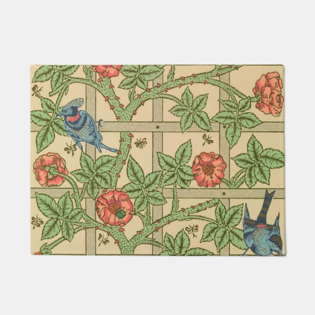 William Morris Trellis Classic Wallpaper Design  Doormat (Front)