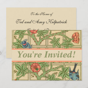 William Morris Trellis Classic Wallpaper Design  Invitation