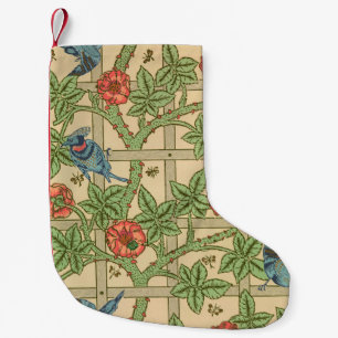 William Morris Trellis Classic Wallpaper Design  Small Christmas Stocking