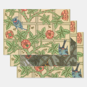 William Morris Trellis Classic Wallpaper Design  Wrapping Paper Sheet