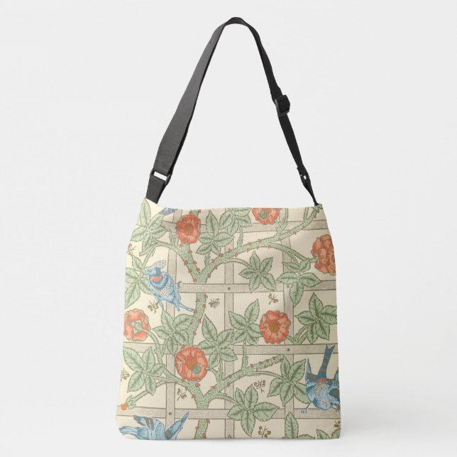 William Morris Trellis Pattern Crossbody Bag (Back)