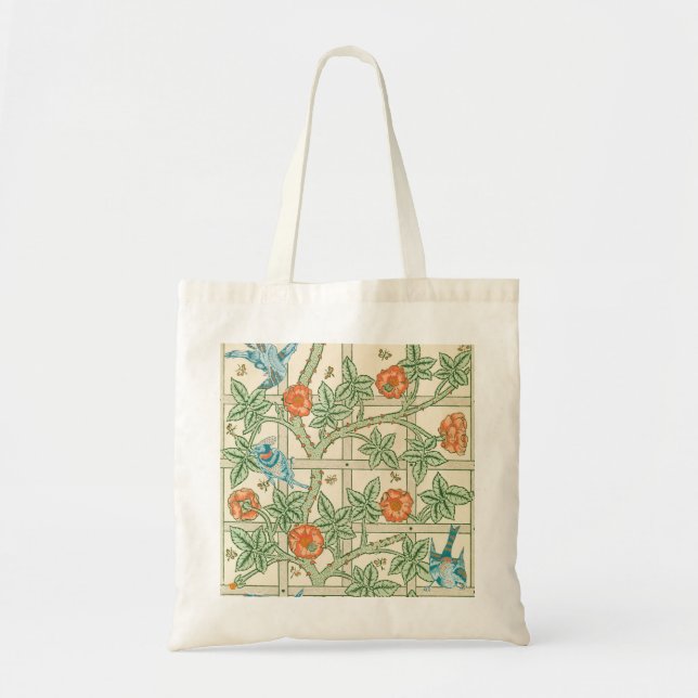 William Morris Trellis Victorian Wallpaper Tote Bag (Front)