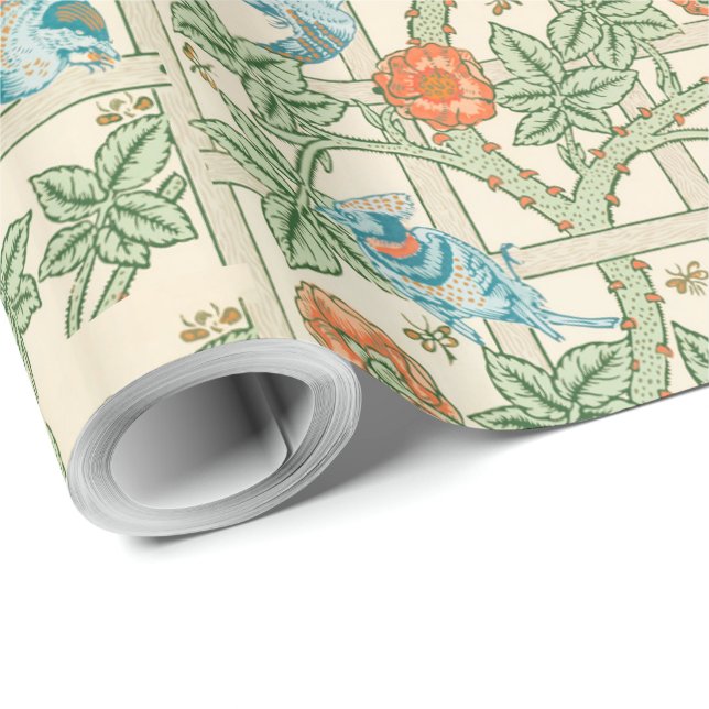 William Morris Trellis Victorian Wallpaper Wrapping Paper (Roll Corner)