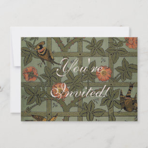 William Morris Trellis Wallpaper Art Invitation