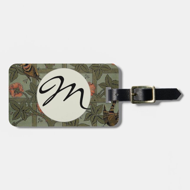 William Morris Trellis Wallpaper Art Luggage Tag (Front Horizontal)