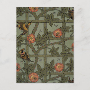 William Morris Trellis Wallpaper Art Postcard