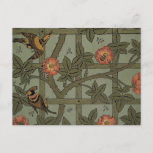William Morris Trellis Wallpaper Art Postcard