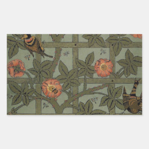 William Morris Trellis Wallpaper Art Rectangular Sticker