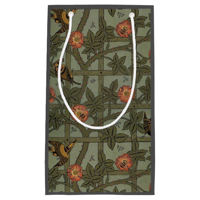 William Morris Trellis Wallpaper Art Small Gift Bag (Front)