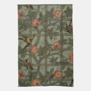 William Morris Trellis Wallpaper Art Tea Towel
