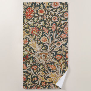 William Morris Trent Garden Flower Classic Botanic Beach Towel