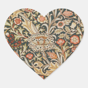 William Morris Trent Garden Flower Classic Botanic Heart Sticker