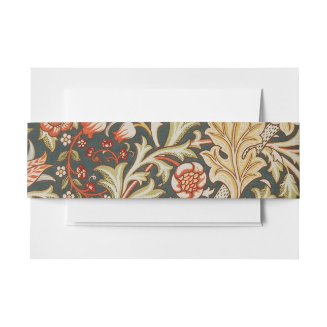 William Morris Trent Garden Flower Classic Botanic Invitation Belly Band (Front Example)