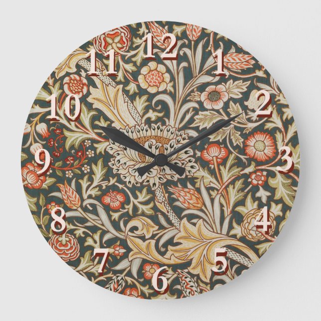 William Morris Trent Garden Flower Classic Botanic Large Clock (Front)