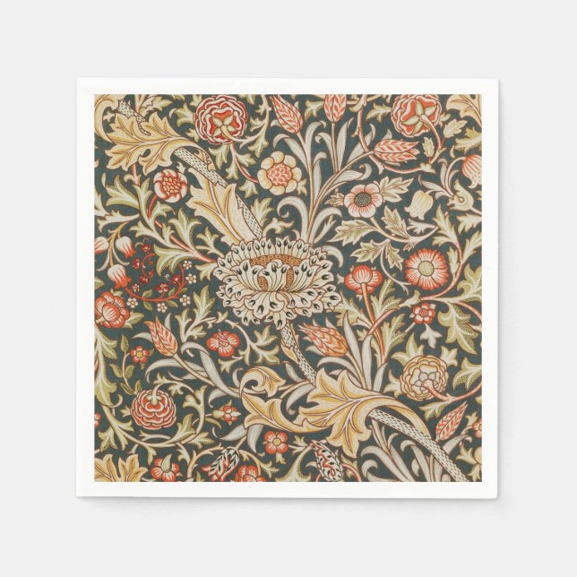 William Morris Trent Garden Flower Classic Botanic Napkin (Front)