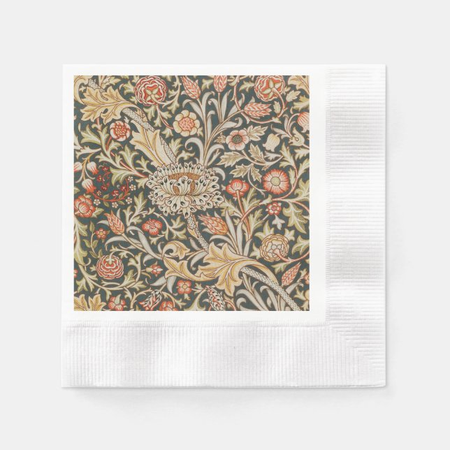 William Morris Trent Garden Flower Classic Botanic Napkin (Front)