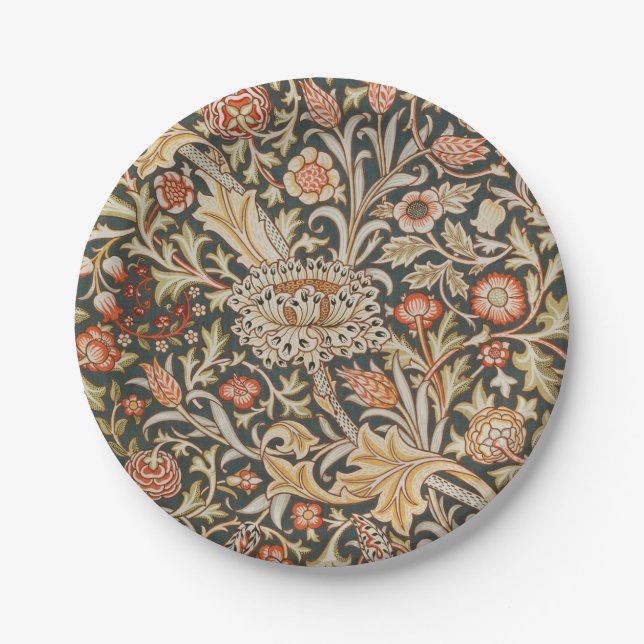 William Morris Trent Garden Flower Classic Botanic Paper Plate (Front)