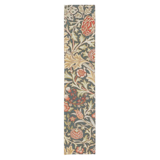 William Morris Trent Garden Flower Classic Botanic Short Table Runner (Front)