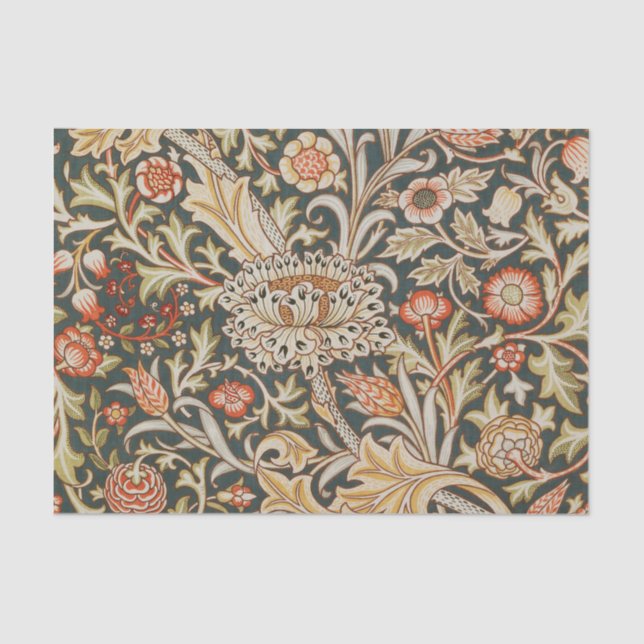 William Morris Trent Garden Flower Classic Botanic Tissue Paper (Front)