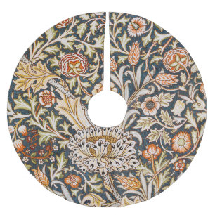 William Morris Trent Garden Flower Pattern Classic Brushed Polyester Tree Skirt