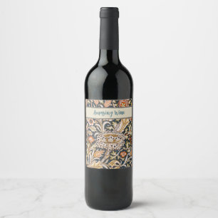 William Morris Trent Garden Flower Pattern Classic Wine Label
