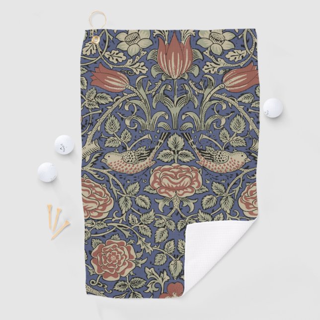 William Morris Tudor Rose Wallpaper Golf Towel (InSitu)